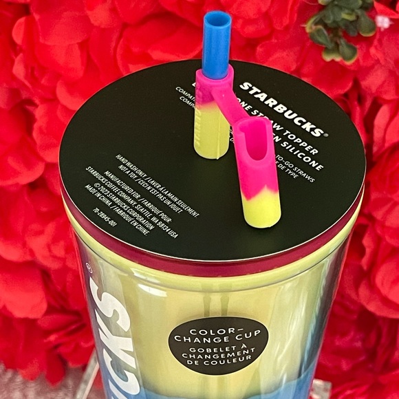 NWT💙Starbucks 2023 Citrus Color Changing Venti Tumbler with 2 Swirl Straws - Picture 11 of 11